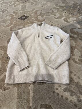 Bonpoint Cream Half-Zip Knit Sweater